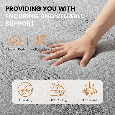 12 Inch Memory Foam Mattress, Fiberglass Free, Medium Feel, Breathable Cooling Layers