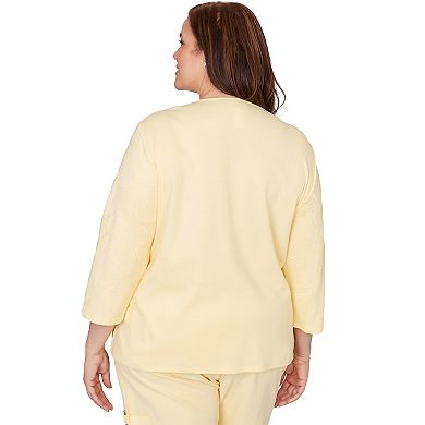 Plus Size Alfred Dunner Floral Embroidered Sunshine Top