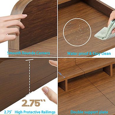 54" x 27.5" Washer Dryer Countertop with Edge, Double Layer Laundry Storage Shelf with Non-Slip Pads