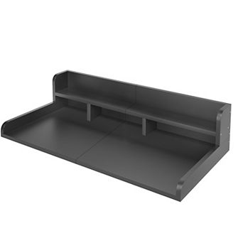 54" x 27.5" Washer Dryer Countertop with Edge, Double Layer Laundry Storage Shelf with Non-Slip Pads