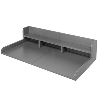 54" x 27.5" Washer Dryer Countertop with Edge, Double Layer Laundry Storage Shelf with Non-Slip Pads