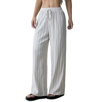 Women Palazzo Pants Casual Drawstring High Waisted Lounge Pants Fitted Wide Leg Trousers