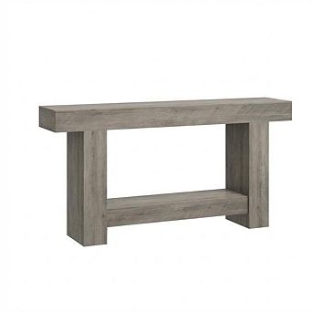 63" Entryway Table with Storage Rustic Wood Sofa Table Behind Couch Accent Table for Living Room