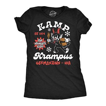 Womens Funny T Shirts Kamp Krampus Sarcastic Christmas Graphic Novelty Tee For Ladies