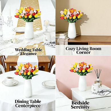 20 Tulips Artificial Flowers Pu Real Touch Spring Decor