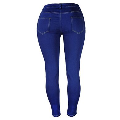 Women's Plus Size High Waisted Skinny Stretch Jeans Solid Color Trendy Denim Pants