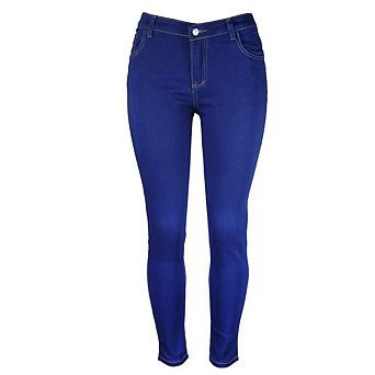 Women's Plus Size High Waisted Skinny Stretch Jeans Solid Color Trendy Denim Pants