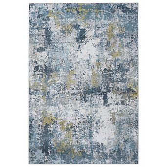 Fashionwu Modern Abstract Rug Low Pile Washable Non Slip Carpet Soft Thin Indoor Mats for Bedroom