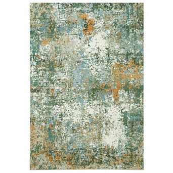 Fashionwu Modern Abstract Rug Low Pile Washable Non Slip Carpet Soft Thin Indoor Mats for Bedroom