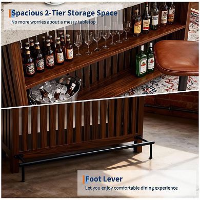 ANIXOL Counter Height Storage Bar Table