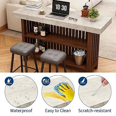 ANIXOL Counter Height Storage Bar Table