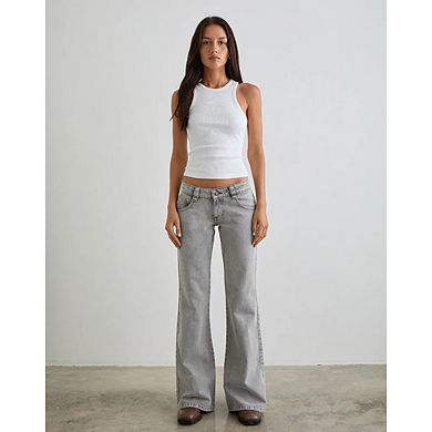 Women's Mid Rise Stretchy Bootcut Jeans, Curvy Fit Flared Denim Pants