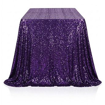 Purple Sparkly Tablecloth, Decorative, Durable, Party-Ready