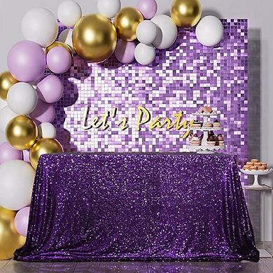 Purple Sparkly Tablecloth, Decorative, Durable, Party-Ready