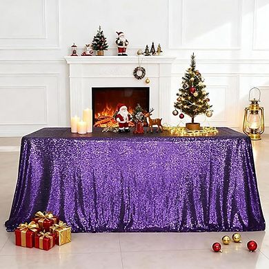 Purple Sparkly Tablecloth, Decorative, Durable, Party-Ready