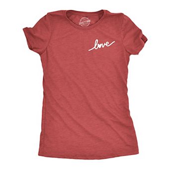 Womens Funny T Shirts Love Script Sarcastic Valentines Day Gift Tee For Ladies