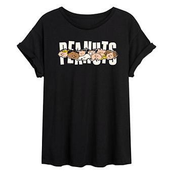 Juniors' Peanuts Snoopy & Friends Oversized Graphic Tee