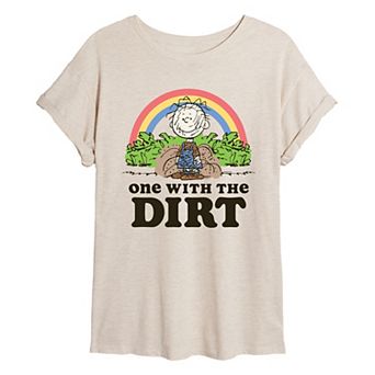 Juniors' Peanuts Pigpen One With The Dirt Oversized Graphic Tee