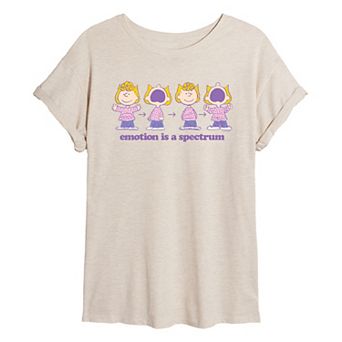 Juniors' Peanuts Emotion Is A Spectrum Oversized Graphic Tee