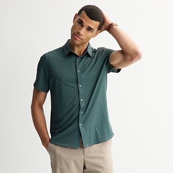 Men's Apt. 9® Polished Short Sleeve Stretch Button-Down Shirt
