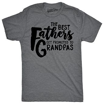 Mens Best Fathers Get Promoted to Grandpas Funny Family Relationship T shirt