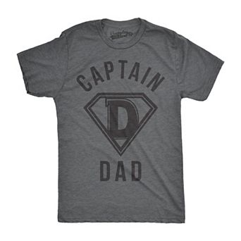 Mens Captain Dad Funny T Shirt Hilarious Hero Gift Idea for Fathers Tee