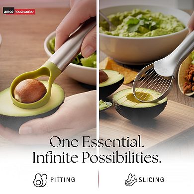 Amco 2-in-1 Avocado Pitter & Slicer - Efficient Kitchen Tool for Hassle-Free Avocado Prep