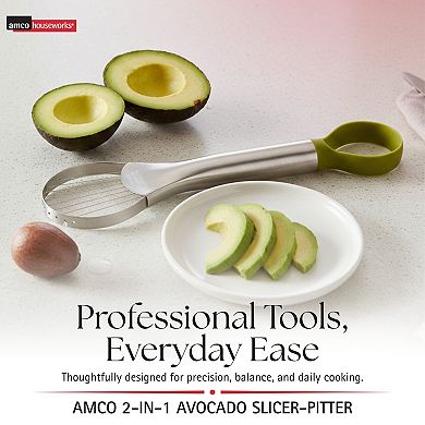 Amco 2-in-1 Avocado Pitter & Slicer - Efficient Kitchen Tool for Hassle-Free Avocado Prep
