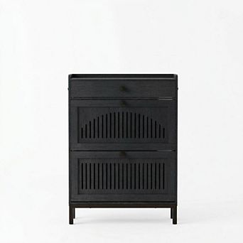 ANIXOL Shoe Cabinet with 2 Flip Drawers and Large Drawer, Hidden Storage