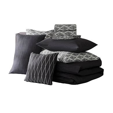 Nine West Nouveau Geometric 8-Piece Bed in a Bag Comforter Set