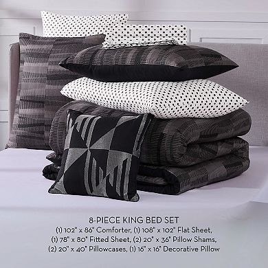 Nine West Woven Geo 8-Piece Bed in a Bag Comforter Set