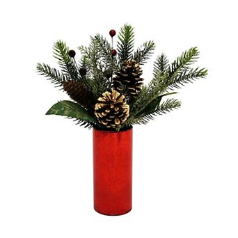 St. Nicholas Square® Artificial Berry Botanical Arrangement in Glass Vase