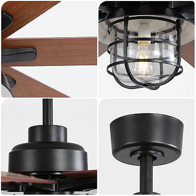 Circuit Terra 66 Inch Ceiling Fan with Light 8 Blades, 6 Speeds, with Remote Control for Indoor Us