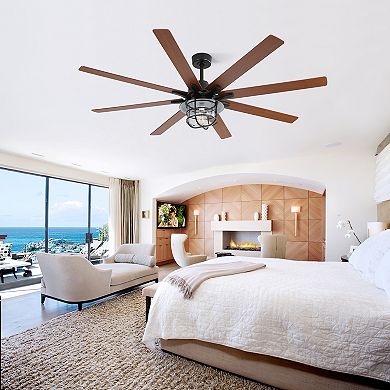 Circuit Terra 66 Inch Ceiling Fan with Light 8 Blades, 6 Speeds, with Remote Control for Indoor Us