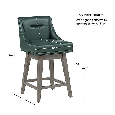 Linon Bastille Upholstered Wood Counter Stool