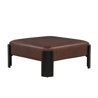 Linon Square Upholstered Ottoman with Storage