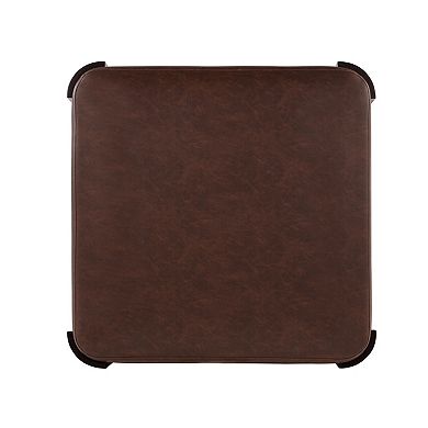 Linon Square Upholstered Ottoman with Storage