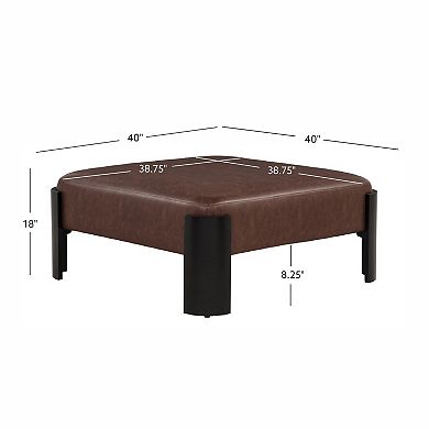 Linon Square Upholstered Ottoman with Storage