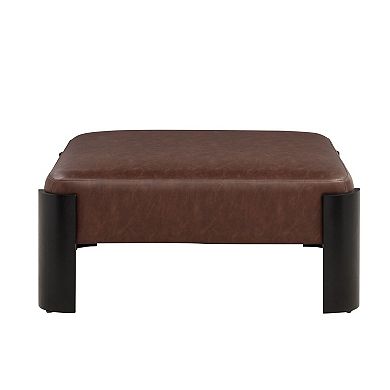 Linon Square Upholstered Ottoman with Storage