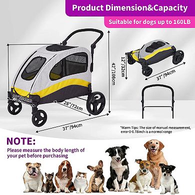 ANIXOL Foldable Extra Large Pet Stroller