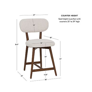 Linon Curran Upholstered Counter Stool Set of 2