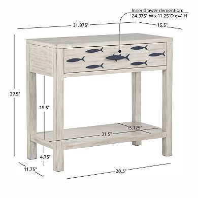 Linon Fisher 1-Drawer Console Table With Shelf