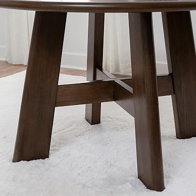 Linon Curran Round Wood Dining Table