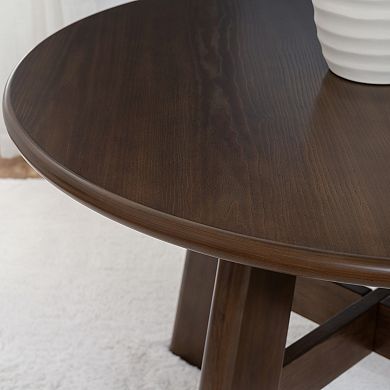 Linon Curran Round Wood Dining Table