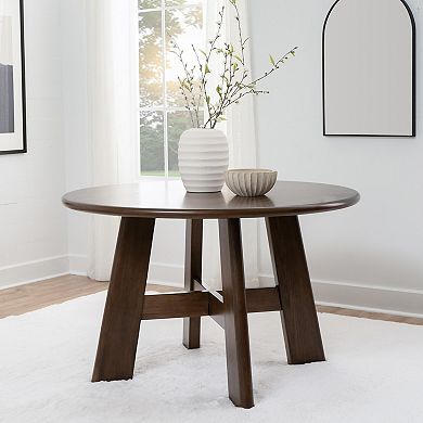 Linon Curran Round Wood Dining Table
