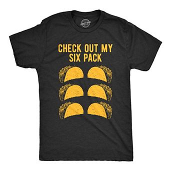 Mens Check Out My Six Pack T Shirt Funny Taco Tuesday Tee