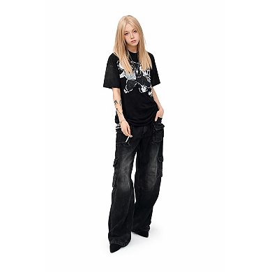 Loose Fit Cargo Style Jeans Women