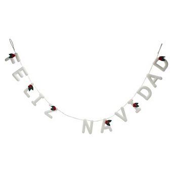 St. Nicholas Square® Felt Feliz Navidad & Holly Garland