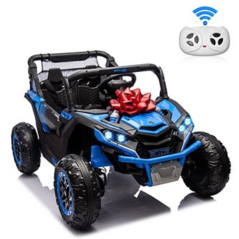 24V 4X4 Ride on Toys with 2 Seat, 600W Power UTV Car for Kids with Remote/Storage/3 Speeds/Bluetooth