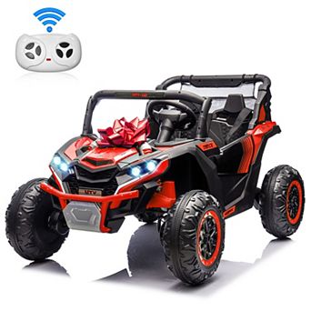 24V 4X4 Ride on Toys with 2 Seat, 600W Power UTV Car for Kids with Remote/Storage/3 Speeds/Bluetooth